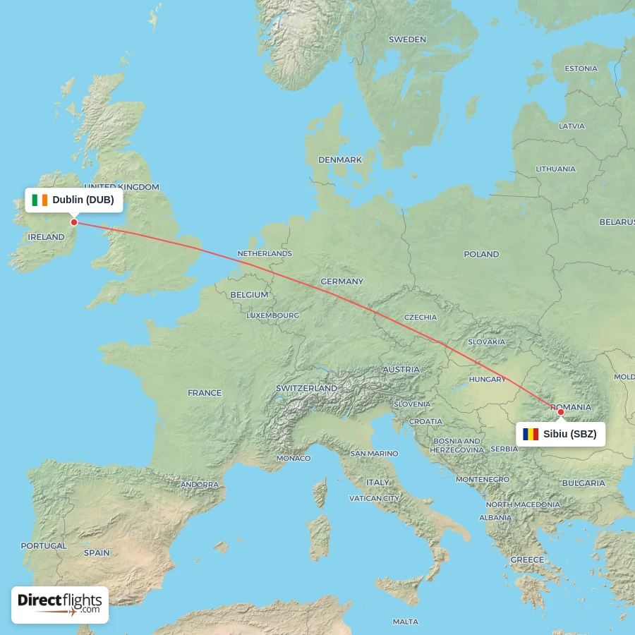 SBZ - DUB route map