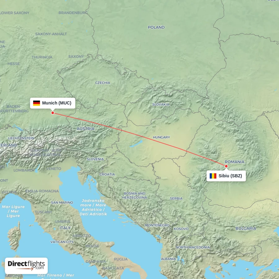 SBZ - MUC route map