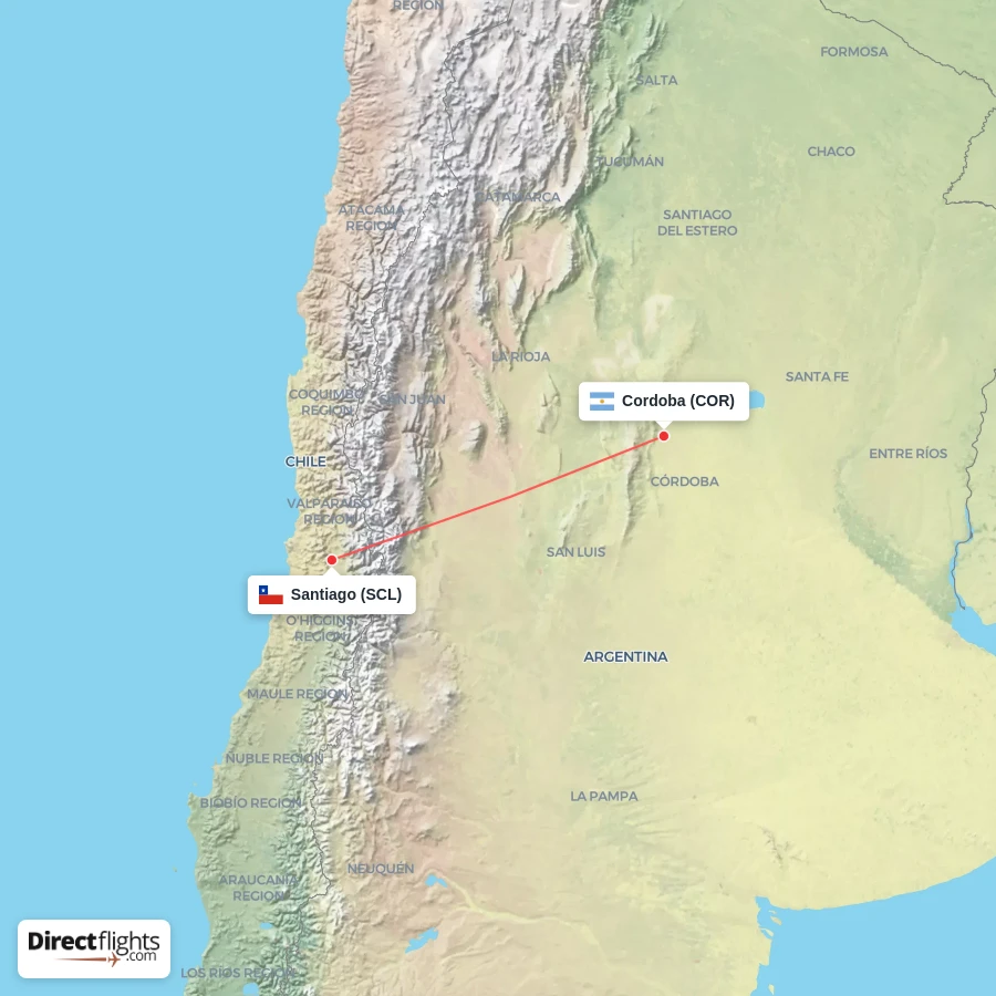 SCL - COR route map