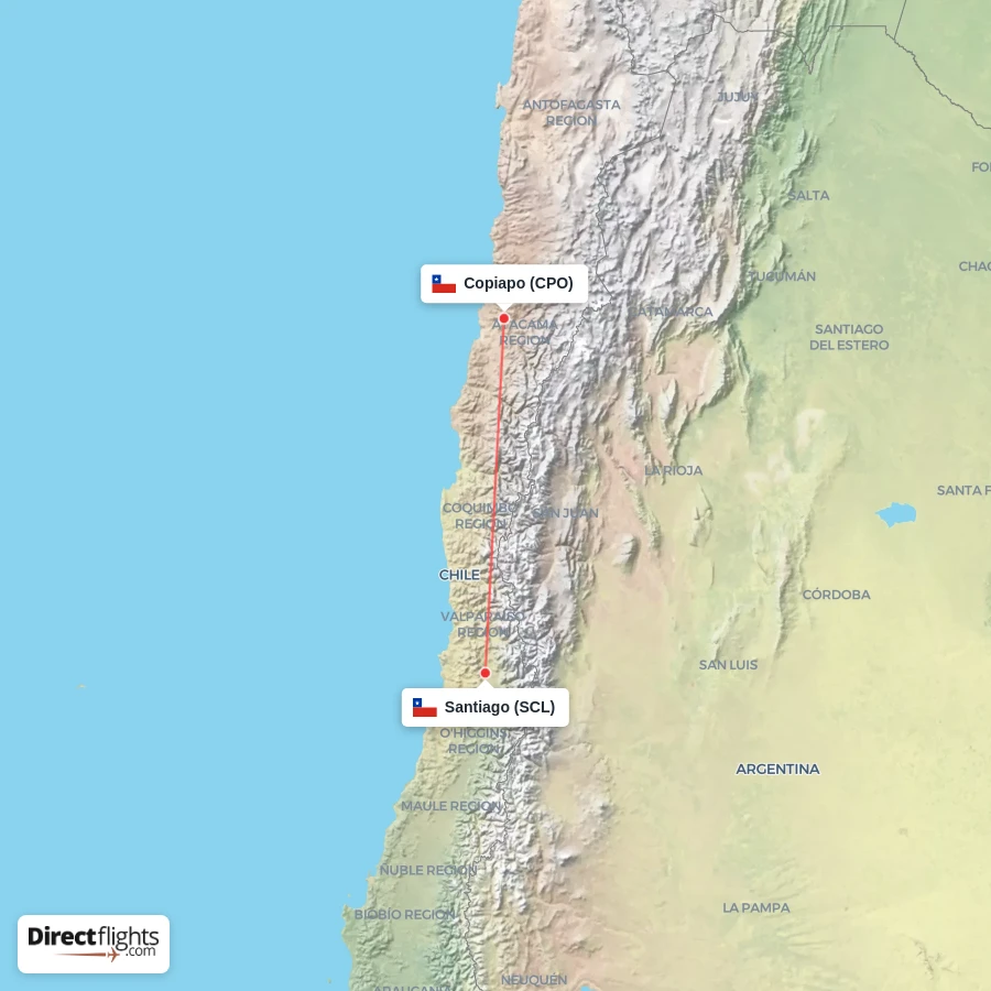 SCL - CPO route map