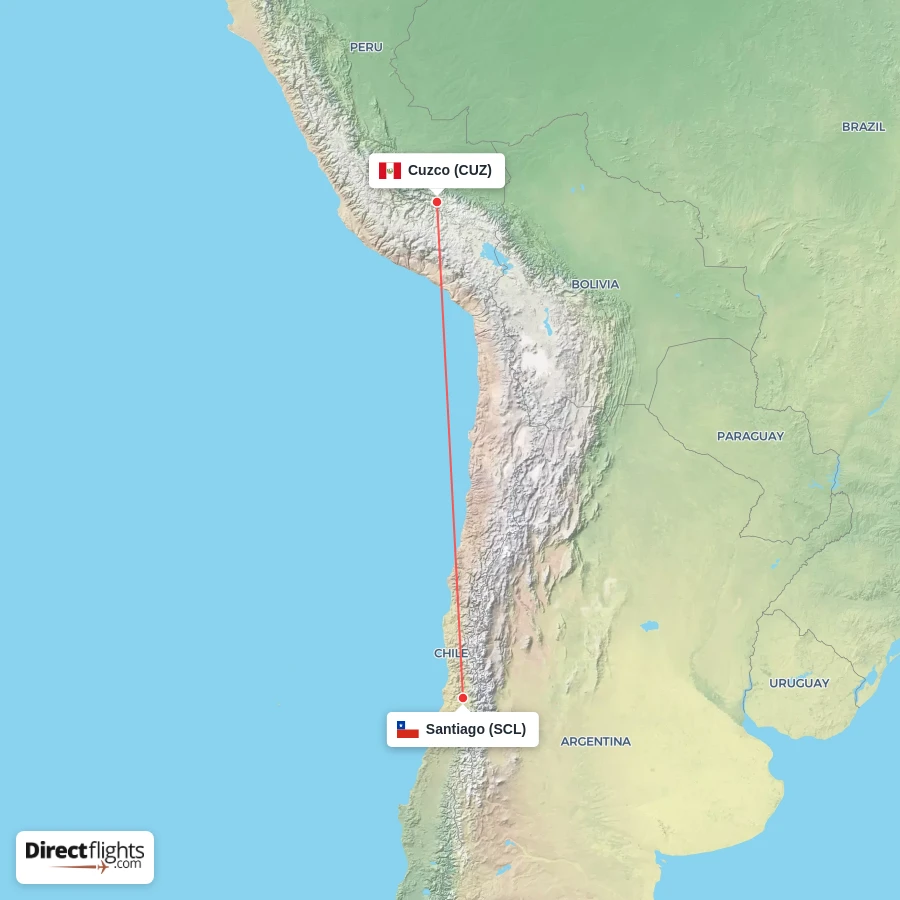 SCL - CUZ route map