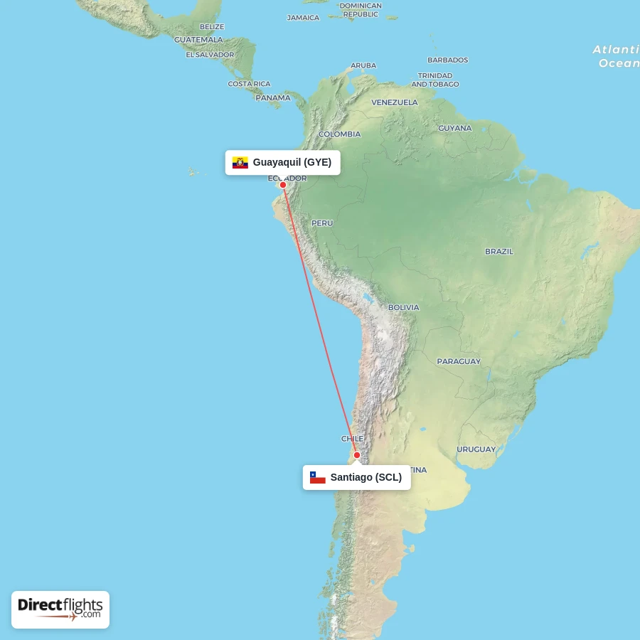 SCL - GYE route map