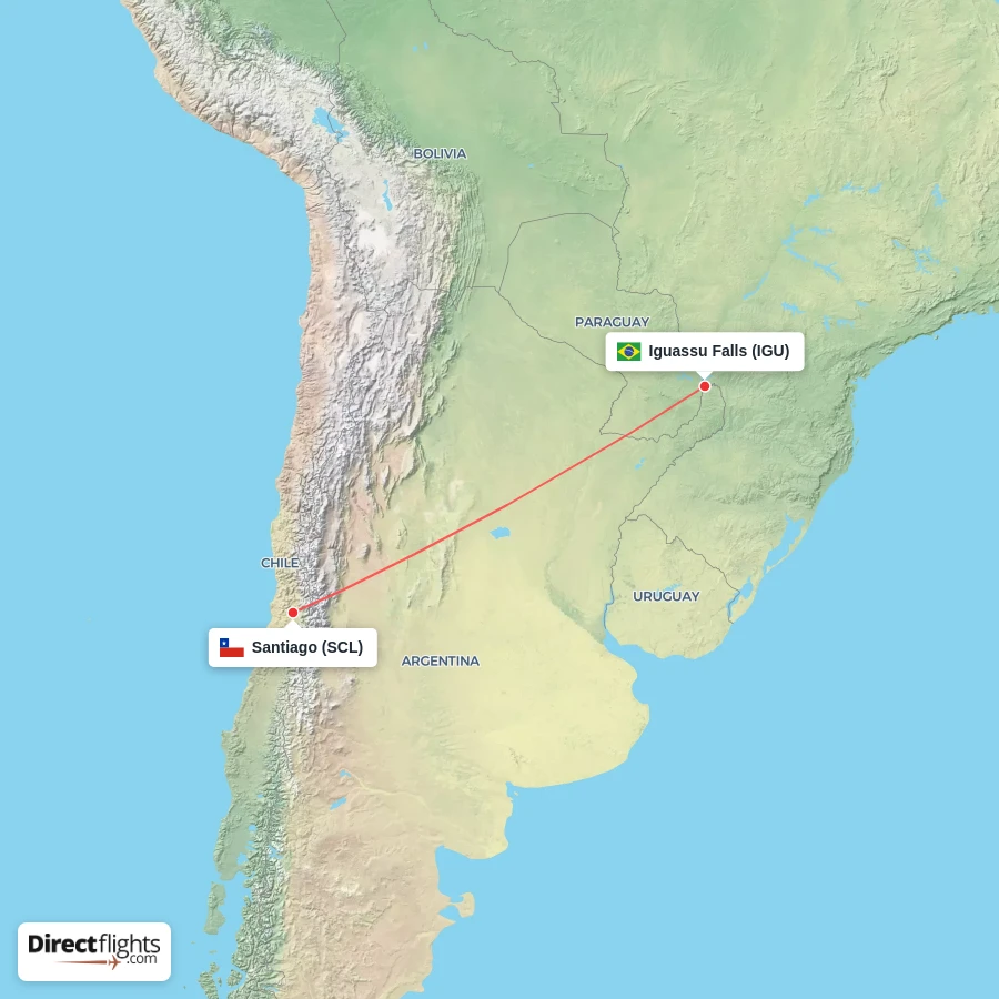 SCL - IGU route map