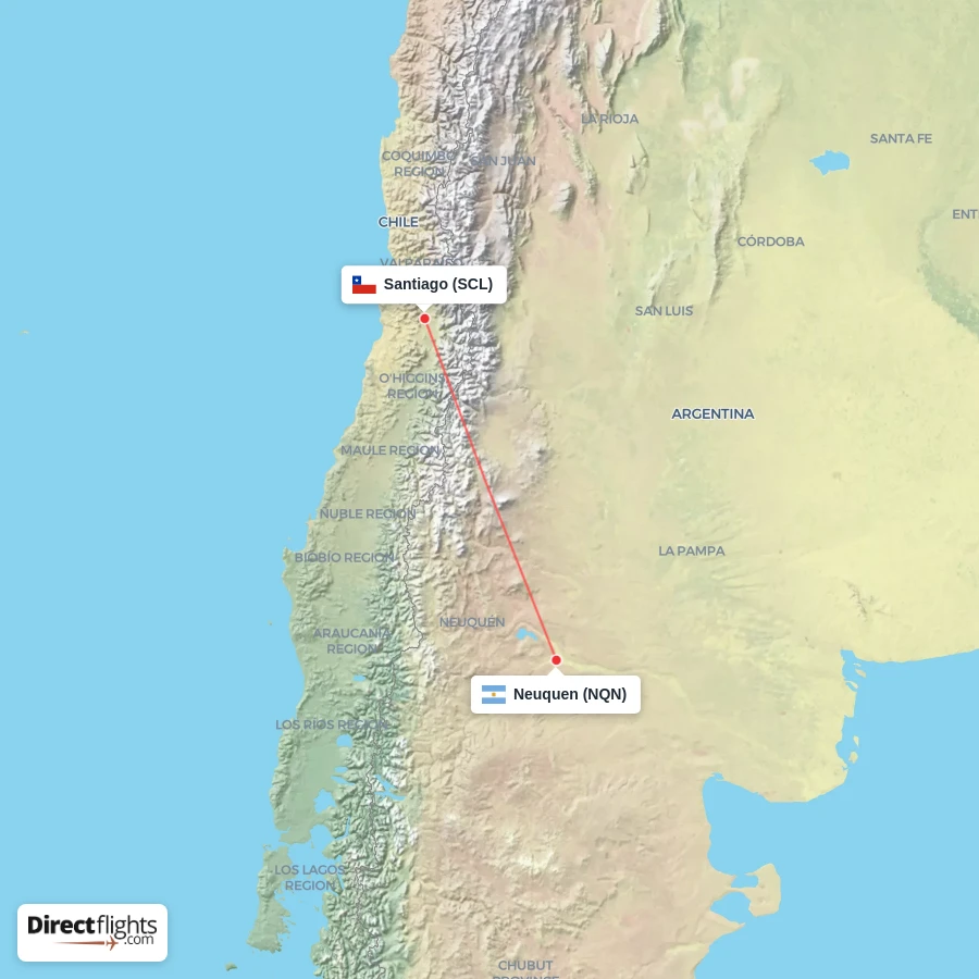 SCL - NQN route map