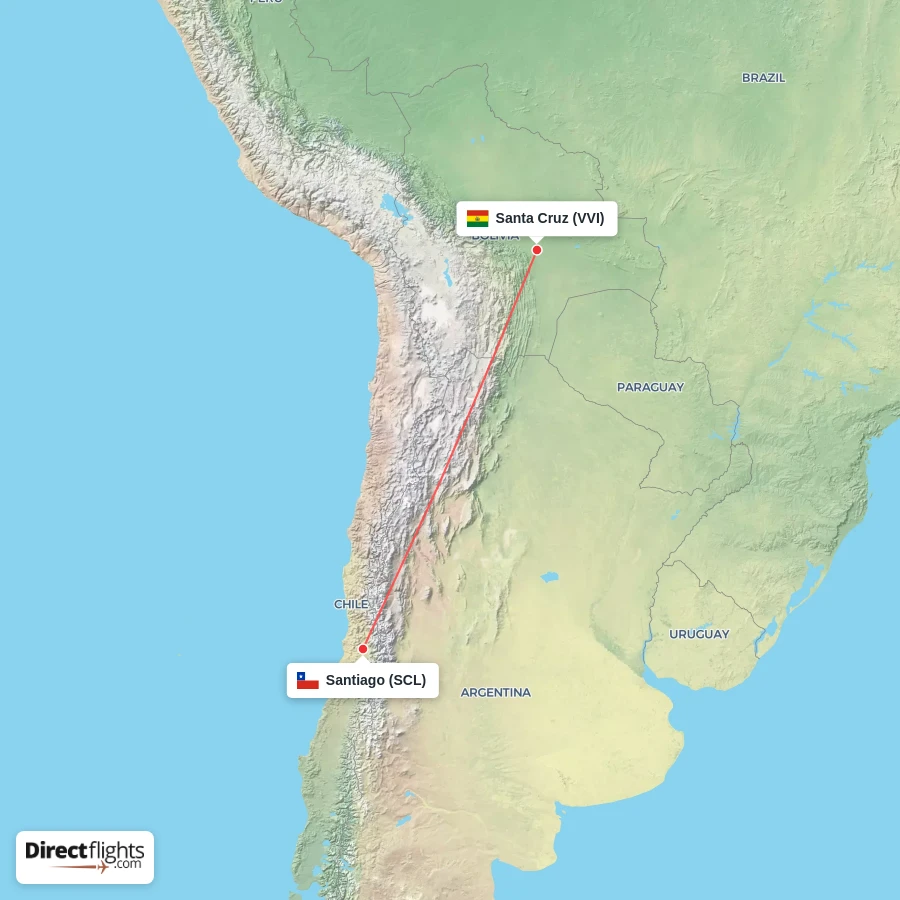 SCL - VVI route map