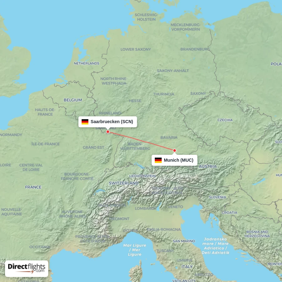 SCN - MUC route map