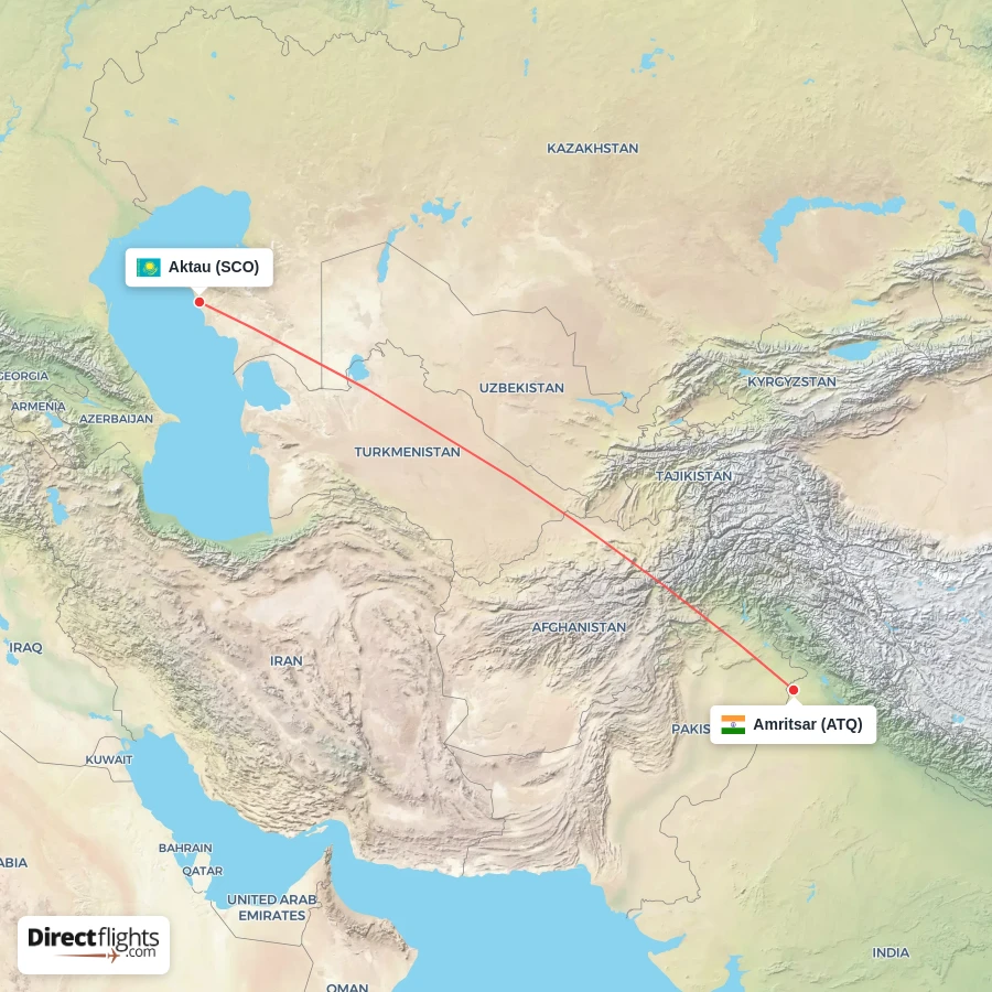 SCO - ATQ route map