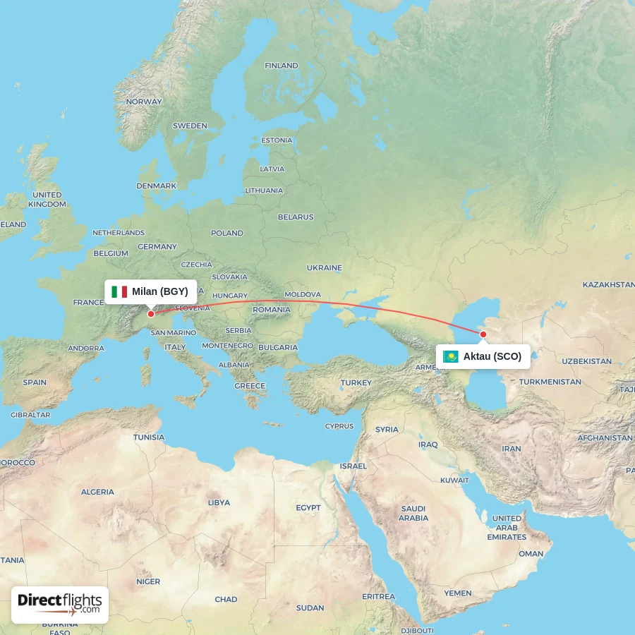 SCO - BGY route map