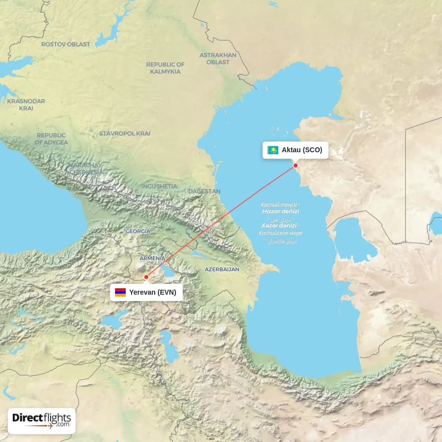 SCO - EVN route map