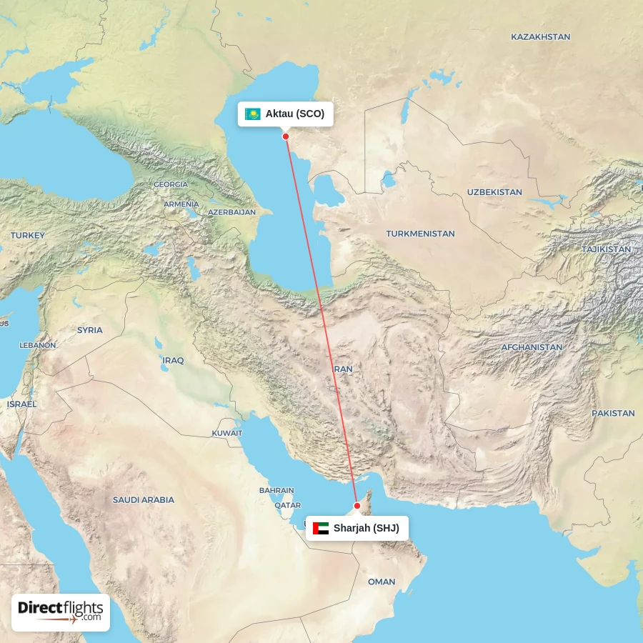 SCO - SHJ route map