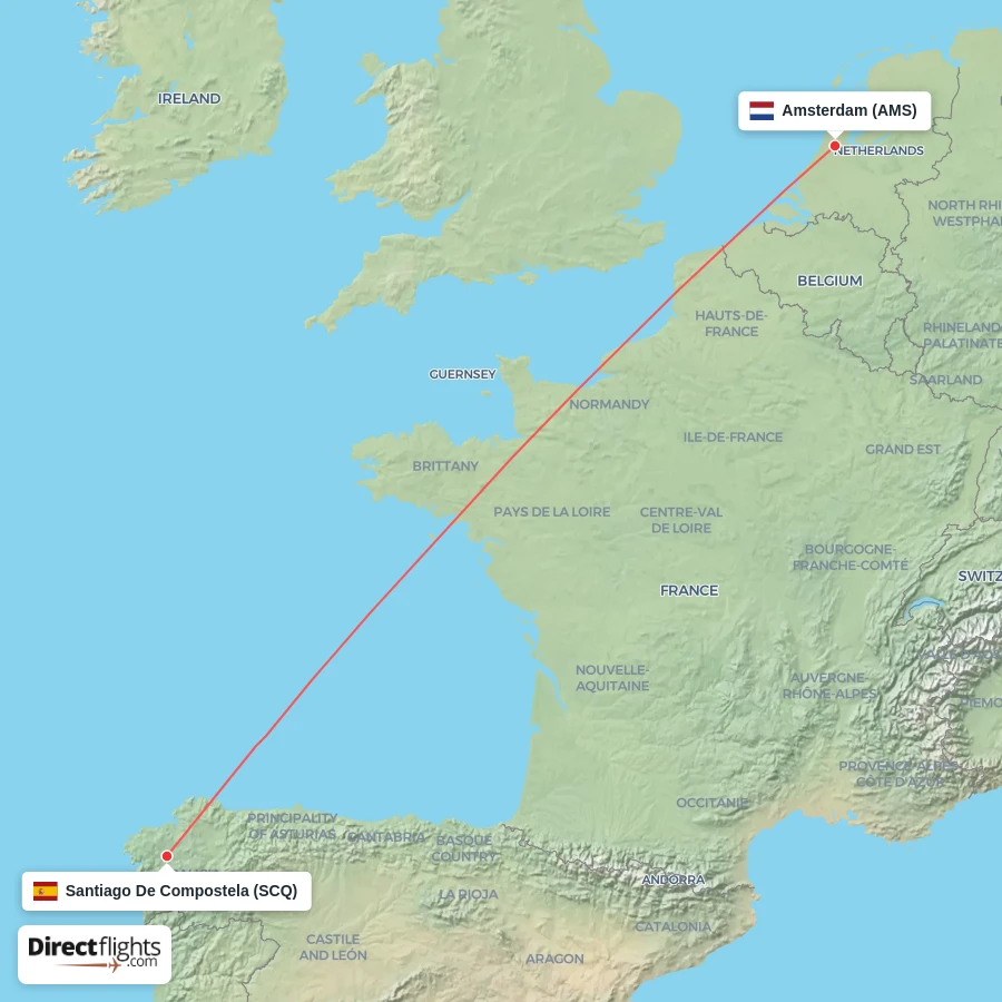 SCQ - AMS route map