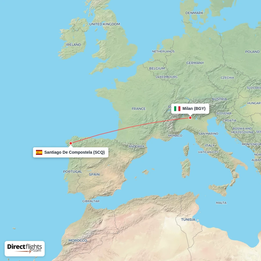 SCQ - BGY route map