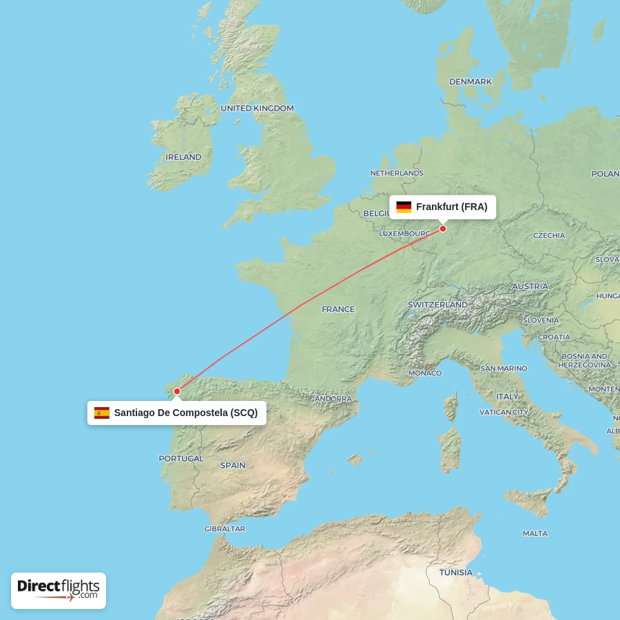 SCQ - FRA route map