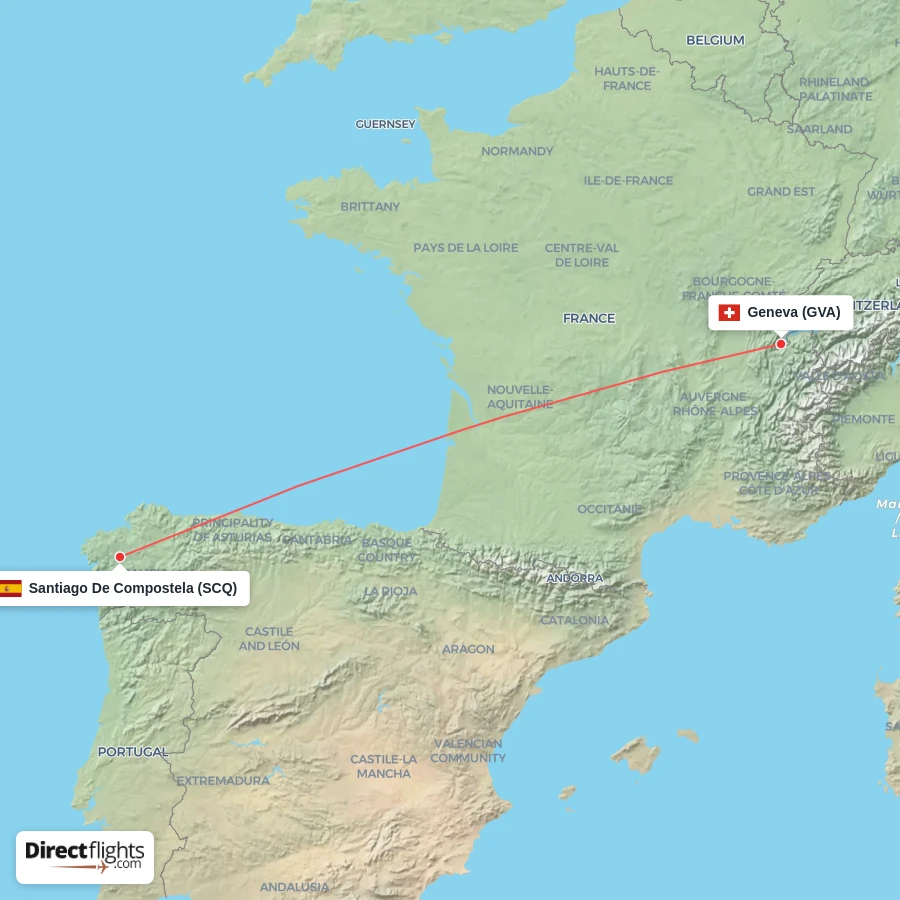 SCQ - GVA route map