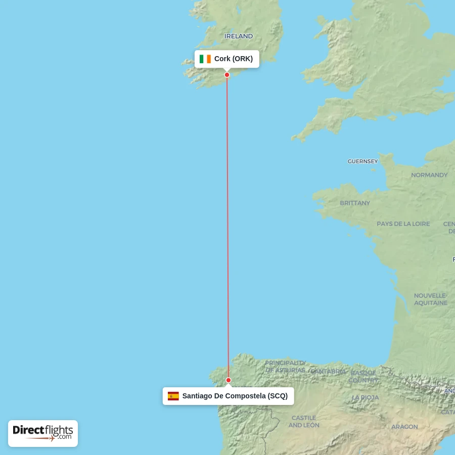 SCQ - ORK route map