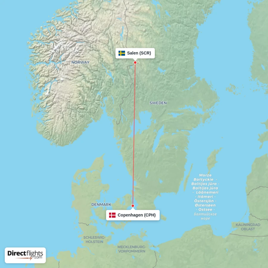 SCR - CPH route map