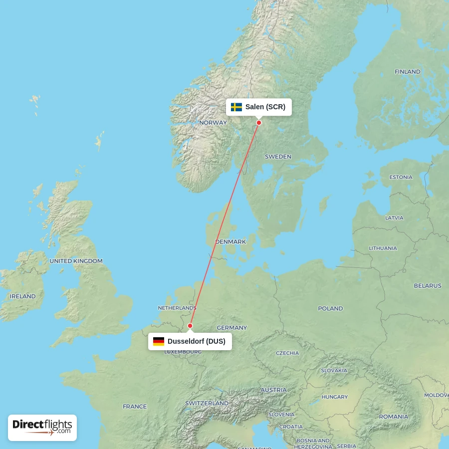 SCR - DUS route map