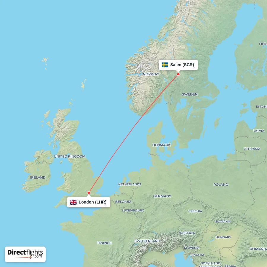 SCR - LHR route map