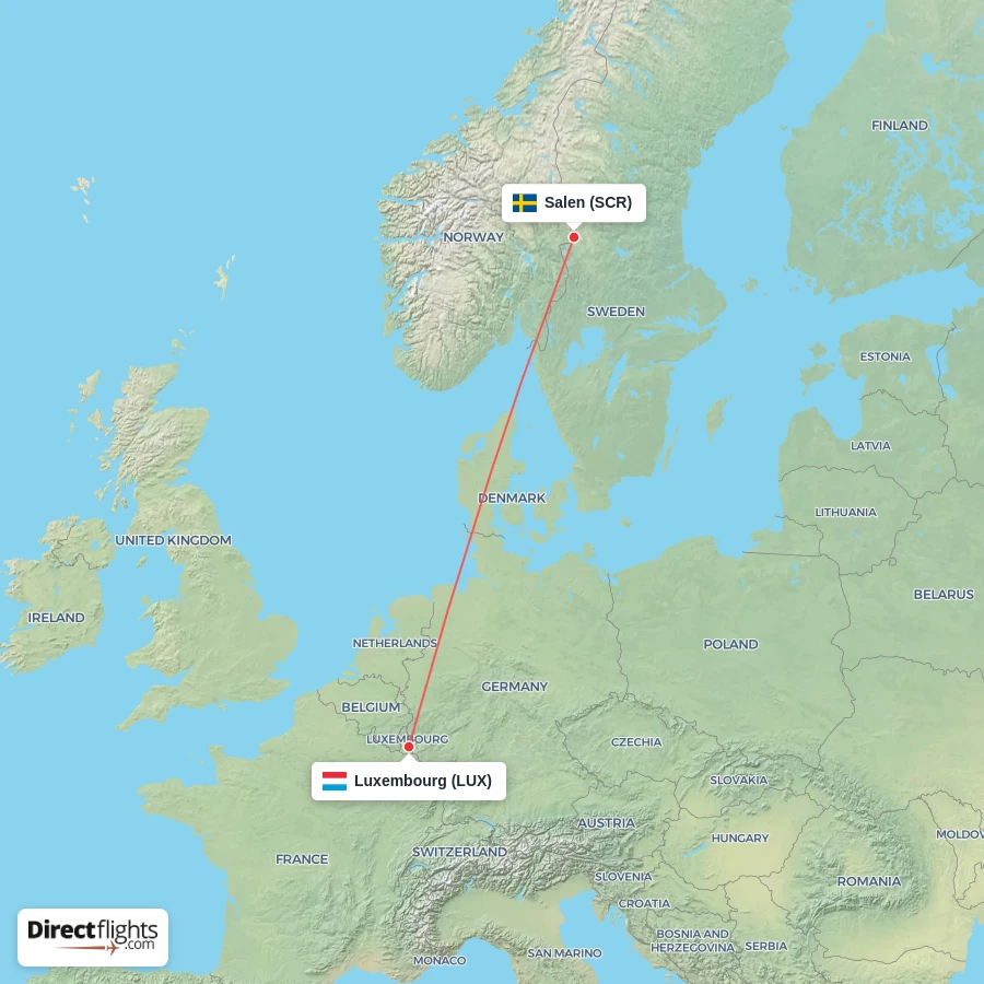 SCR - LUX route map
