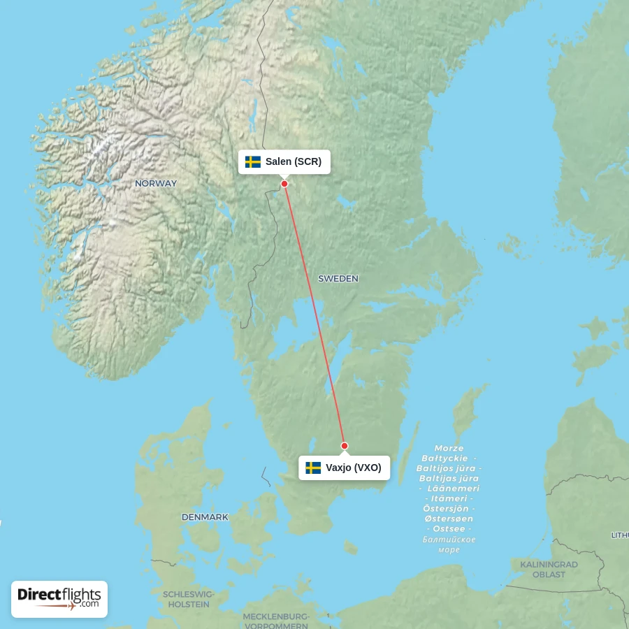 SCR - VXO route map