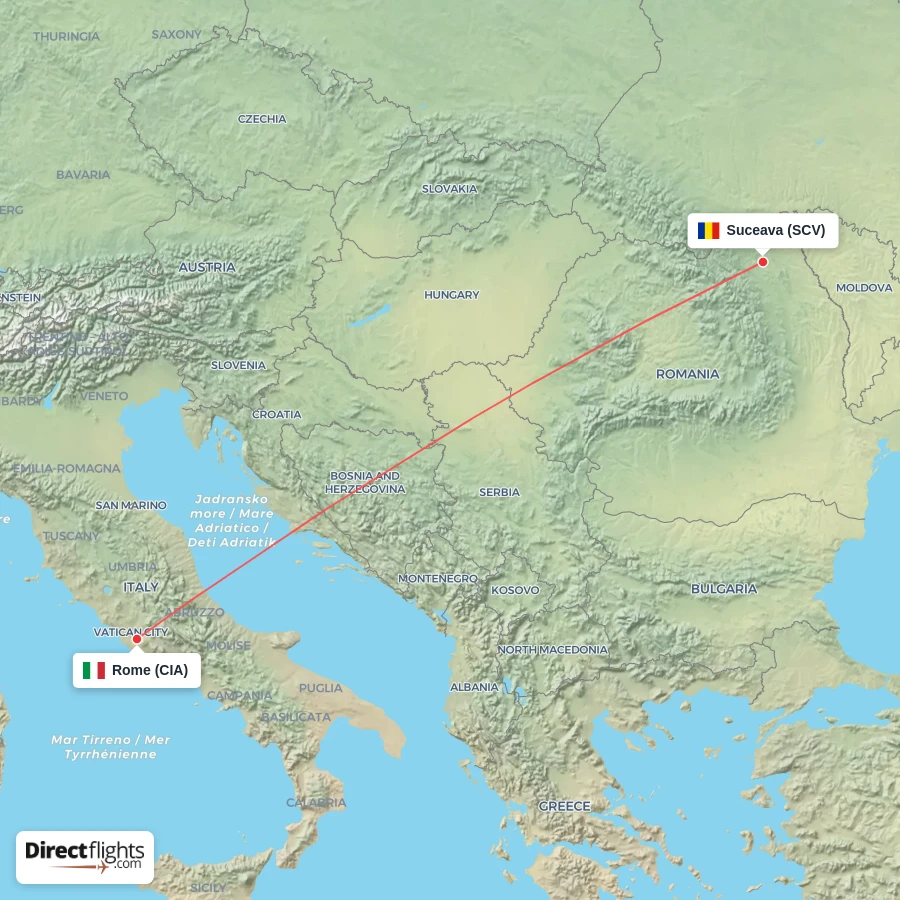 SCV - CIA route map