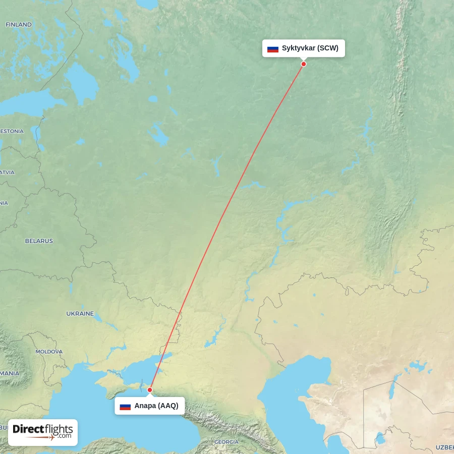 SCW - AAQ route map