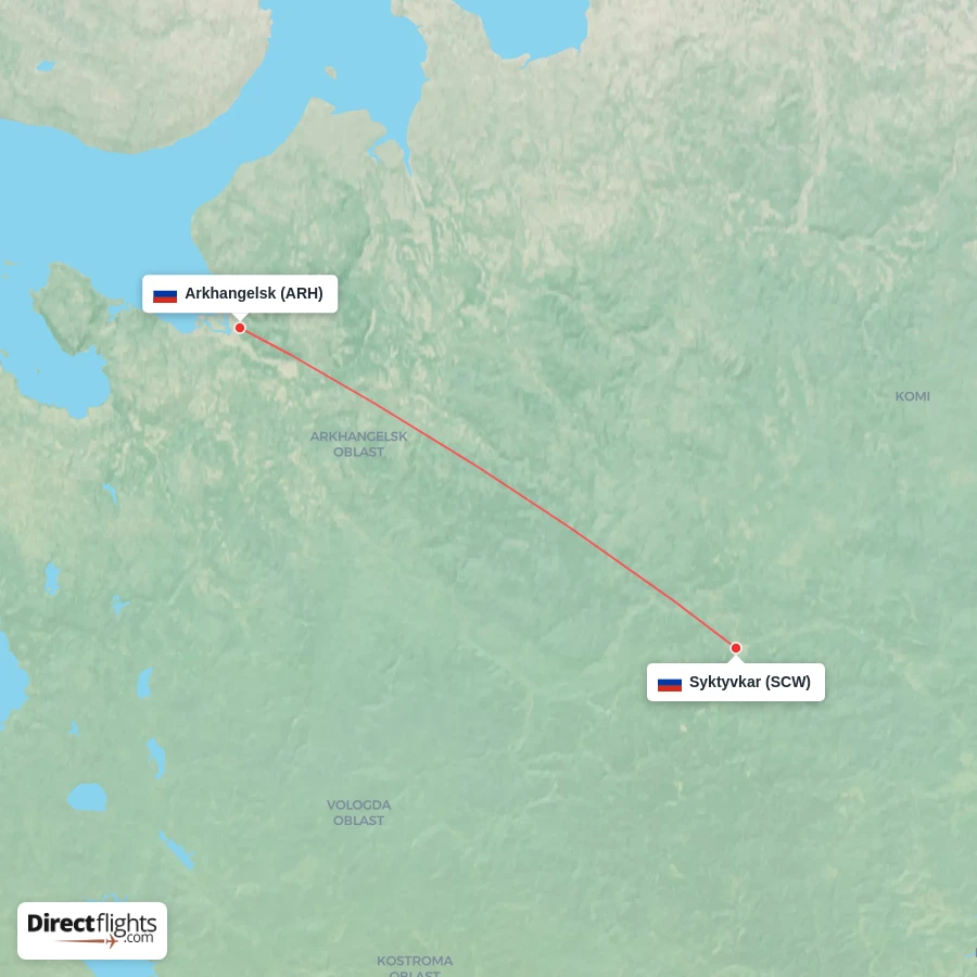 SCW - ARH route map