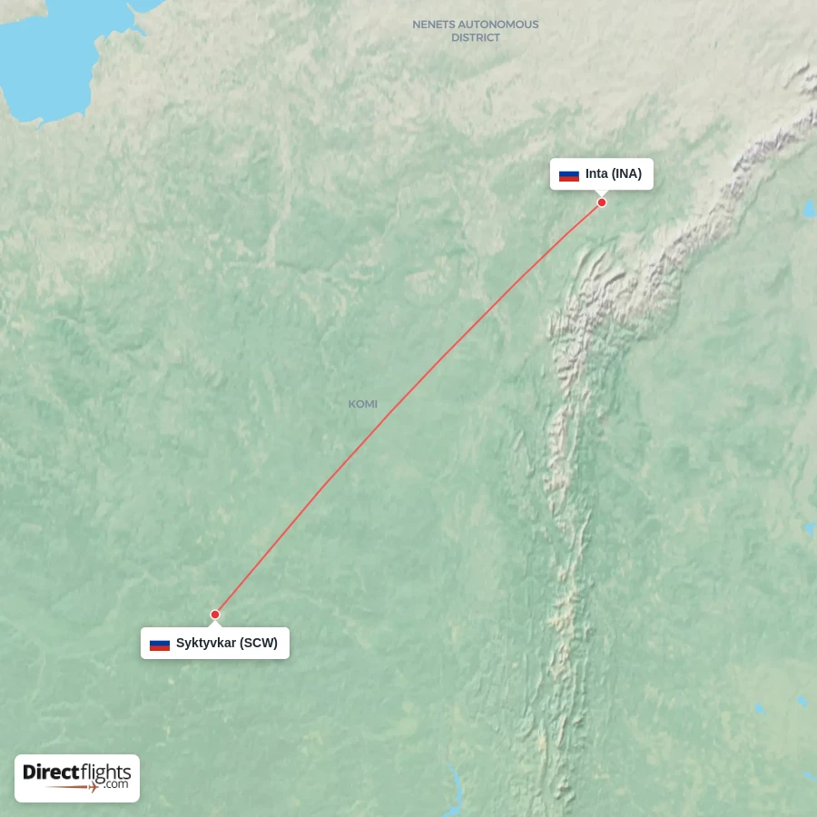 SCW - INA route map
