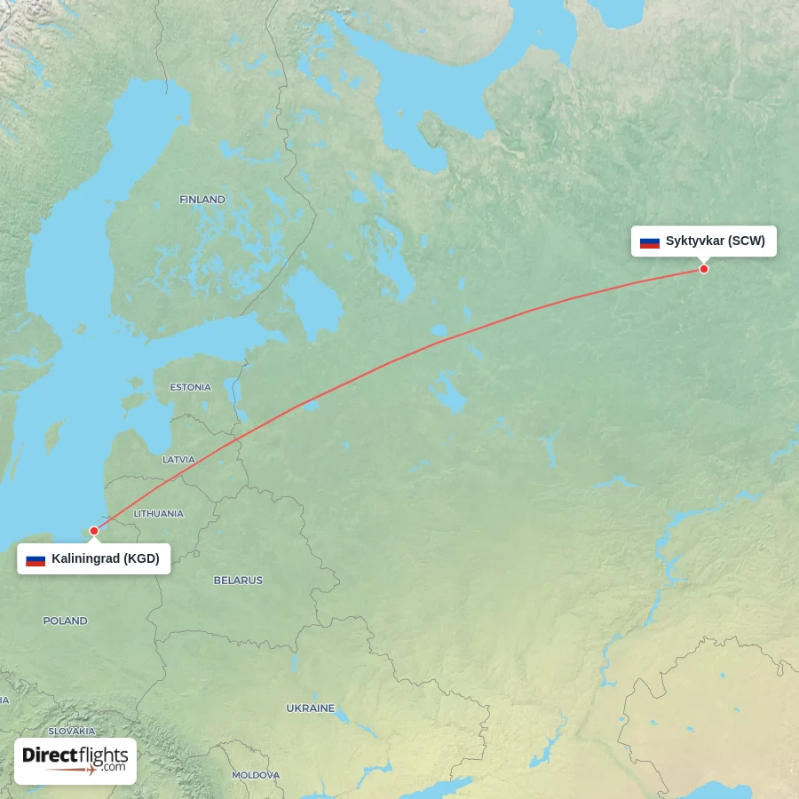 SCW - KGD route map