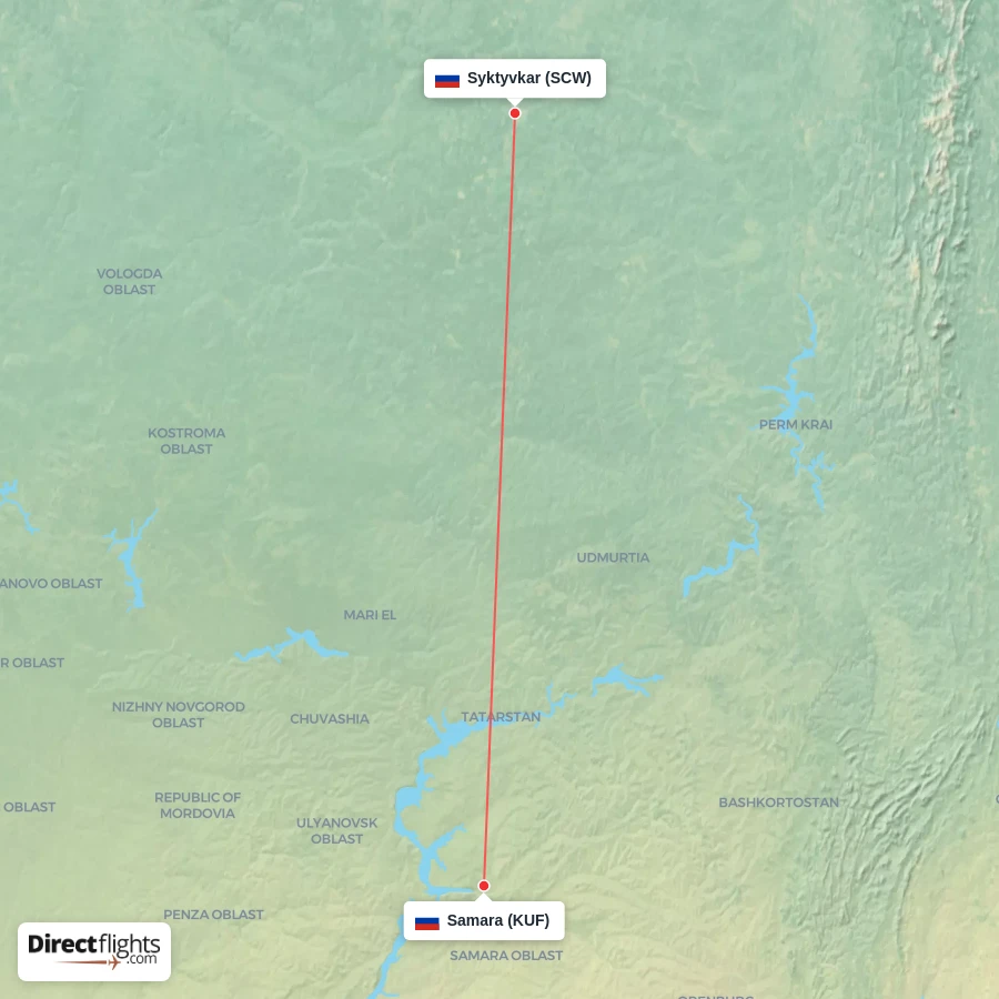 SCW - KUF route map