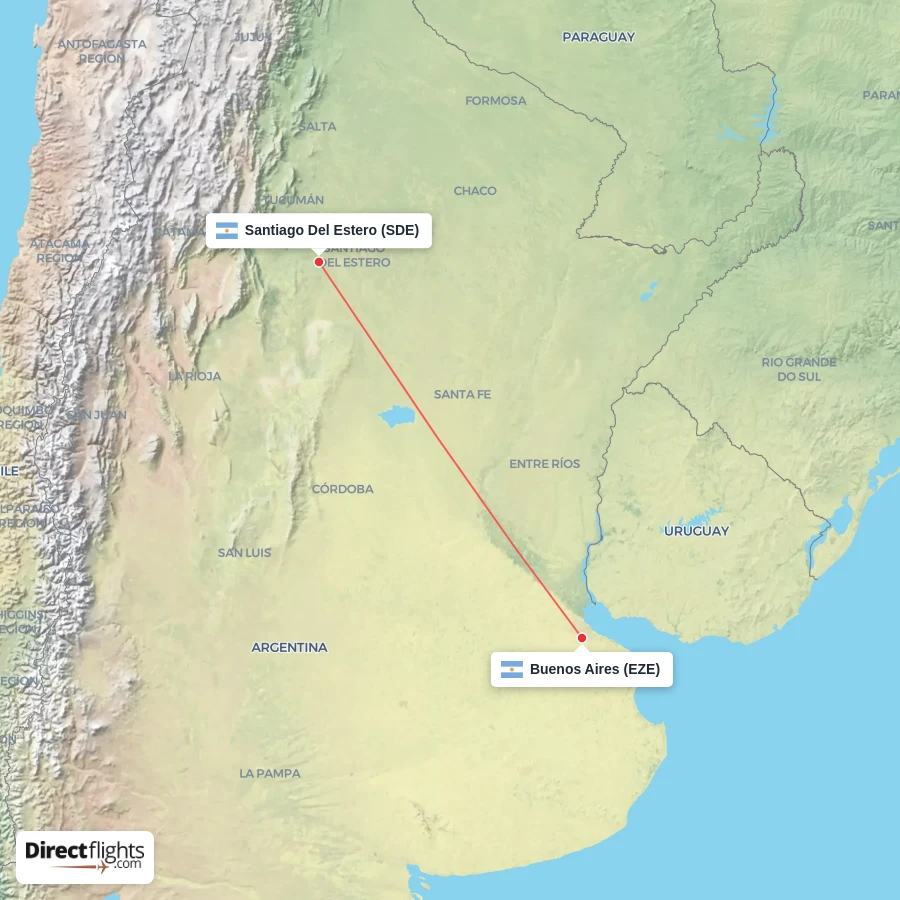 SDE - EZE route map
