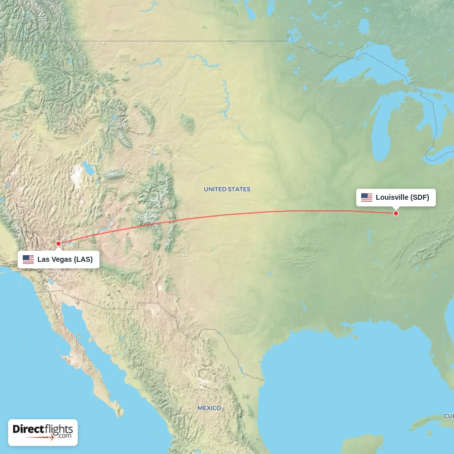 SDF - LAS route map