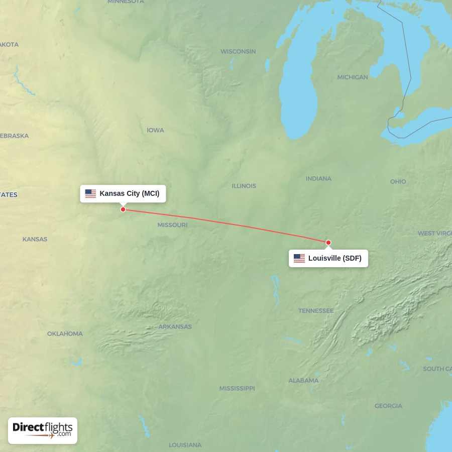 SDF - MCI route map