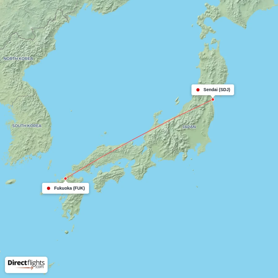 SDJ - FUK route map