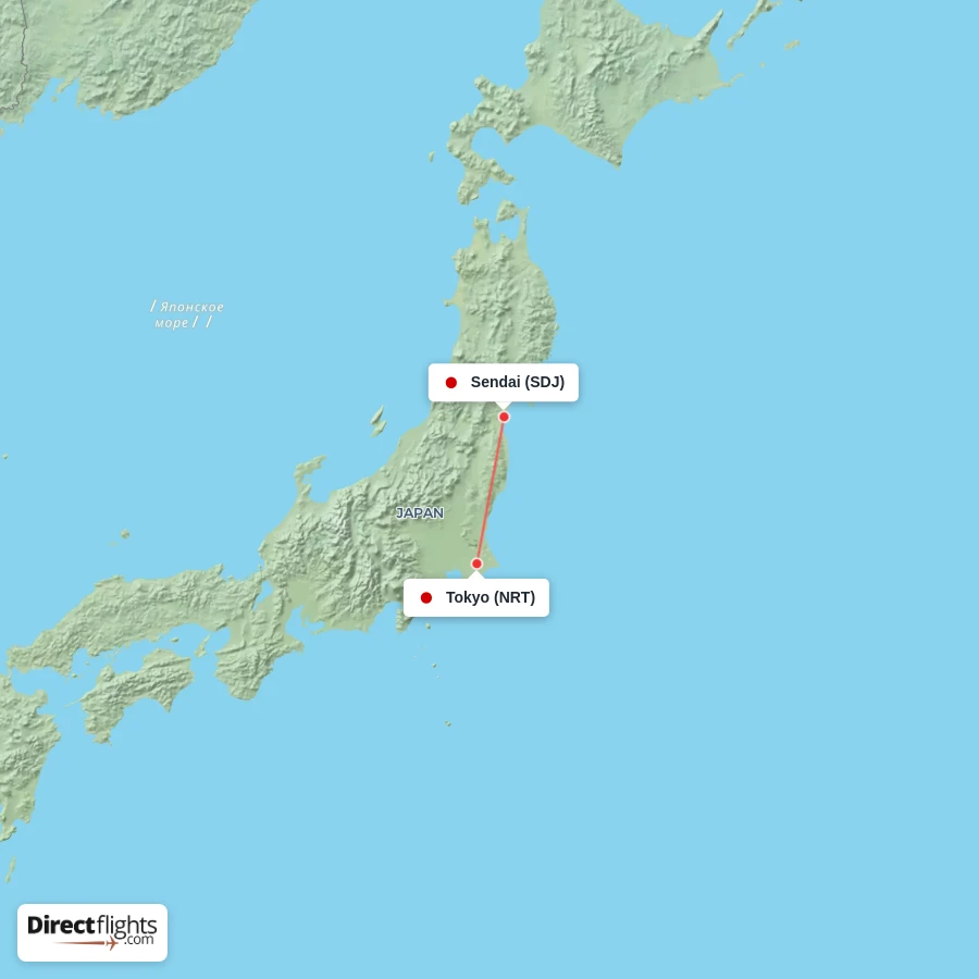 SDJ - NRT route map