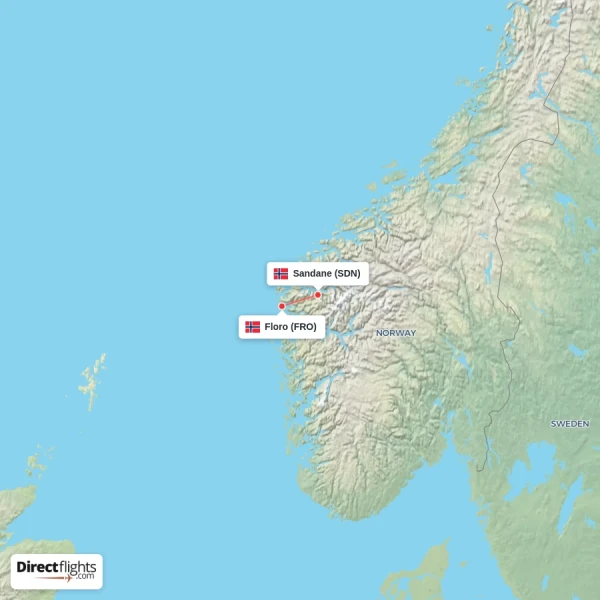 Sandane - Floro direct flight map