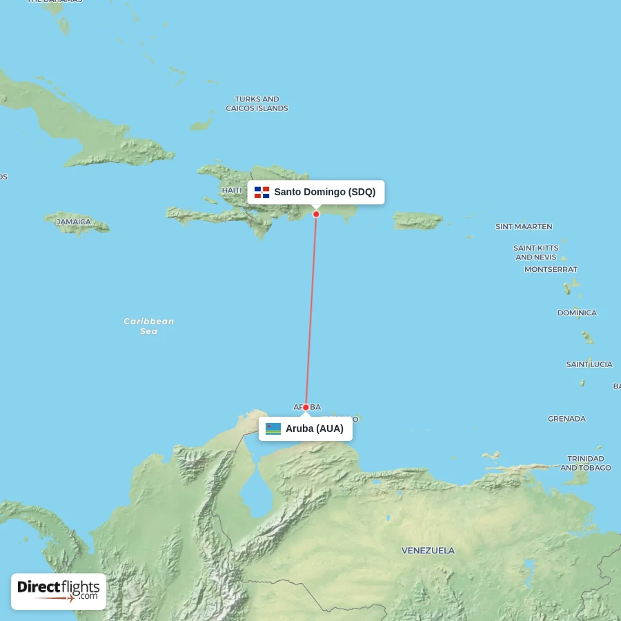 SDQ - AUA route map