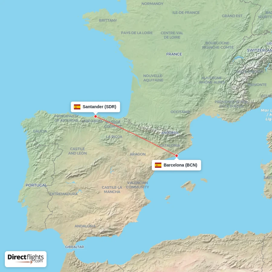 SDR - BCN route map