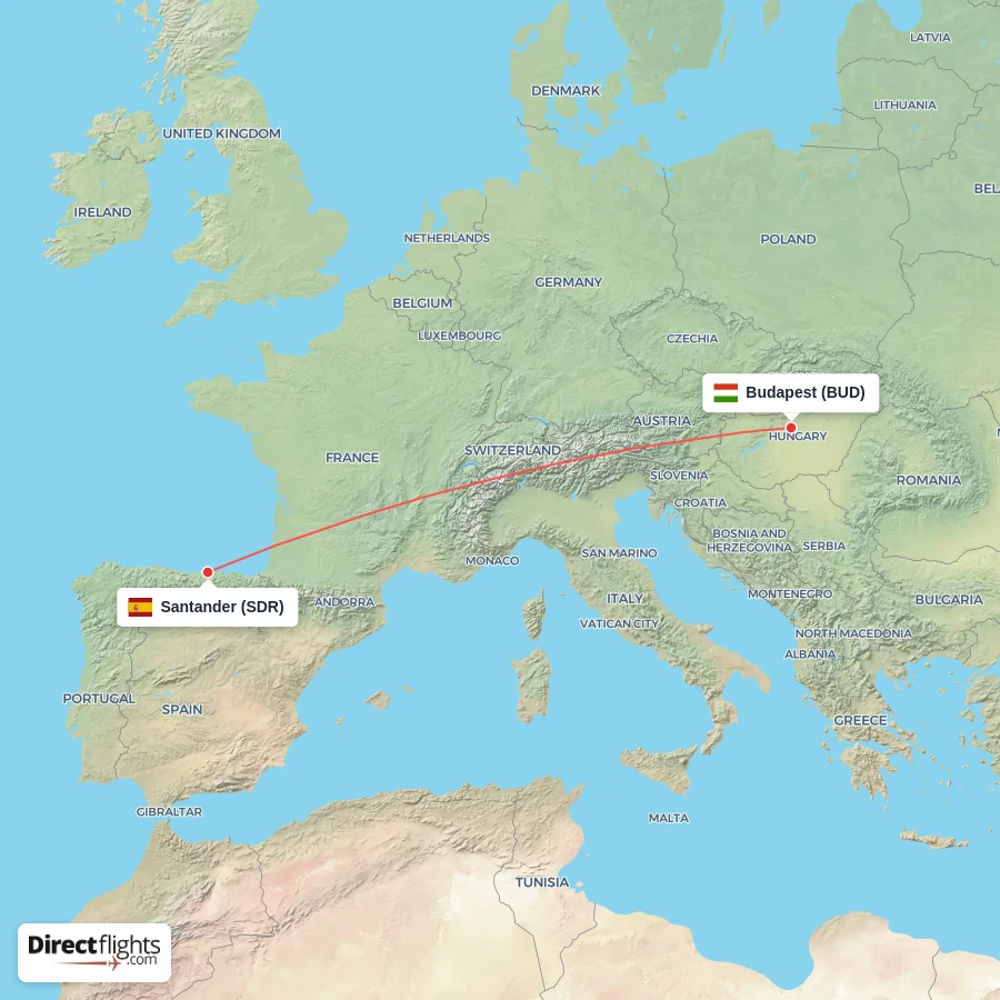 SDR - BUD route map