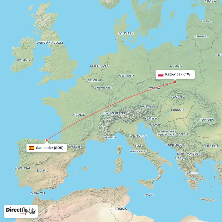 SDR - KTW route map