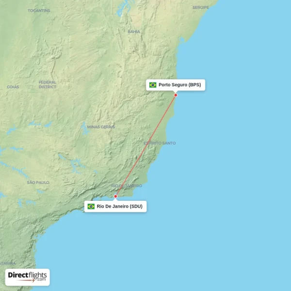 Rio De Janeiro - Porto Seguro direct flight map