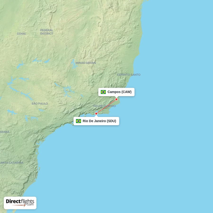 SDU - CAW route map