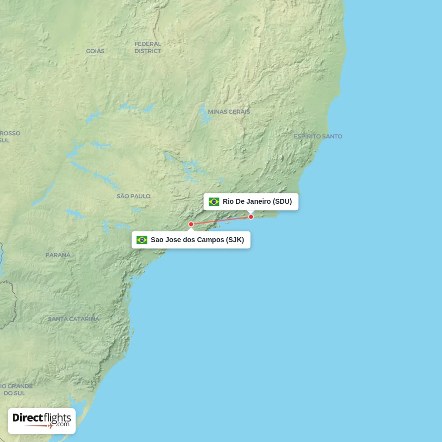 SDU - SJK route map