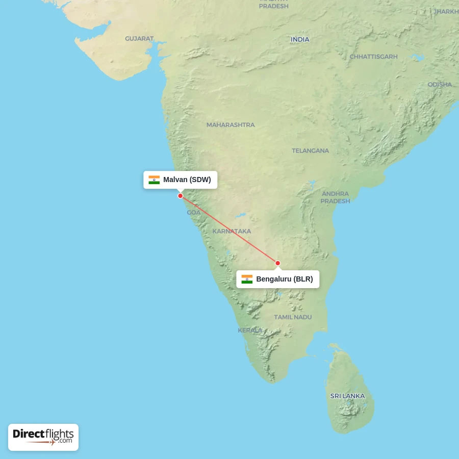 SDW - BLR route map