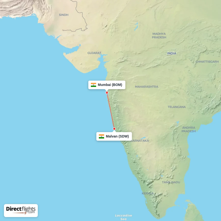 SDW - BOM route map