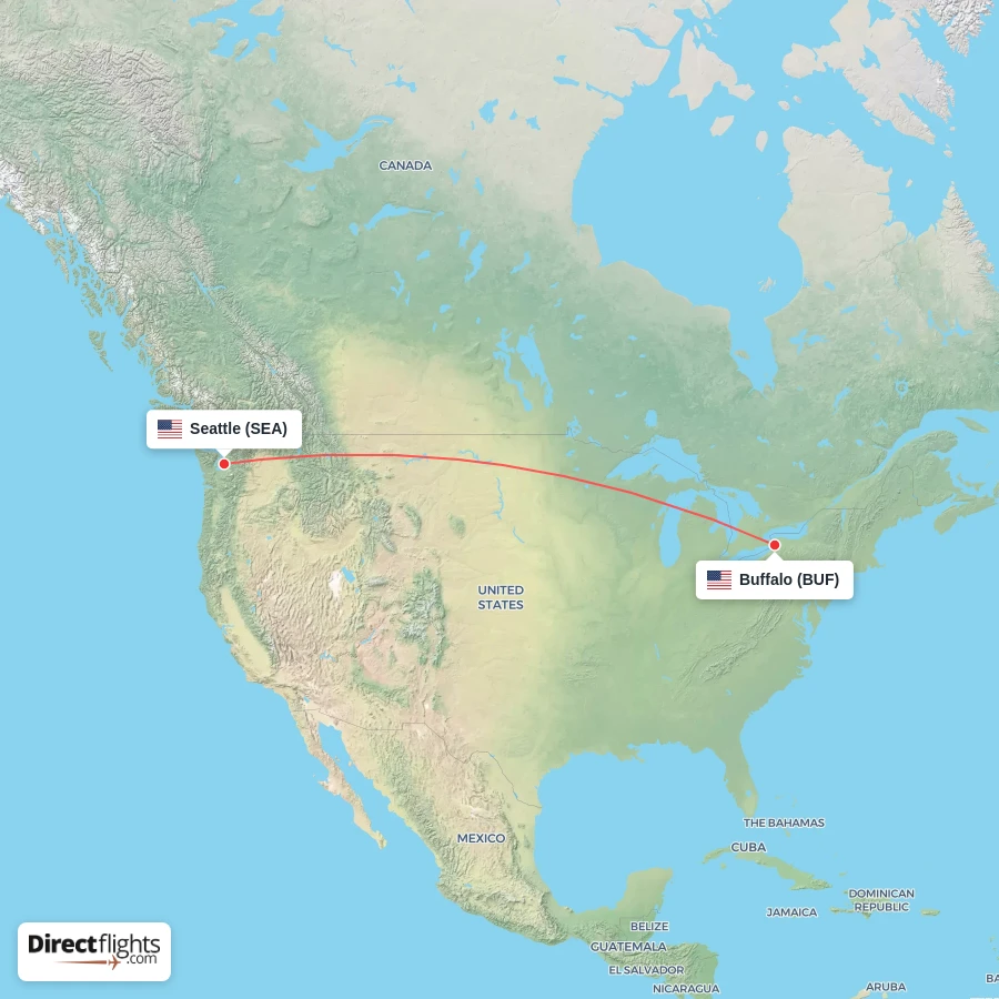 SEA - BUF route map