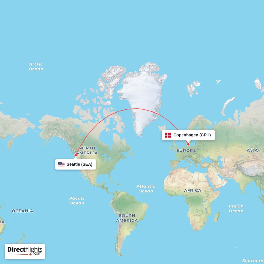 SEA - CPH route map