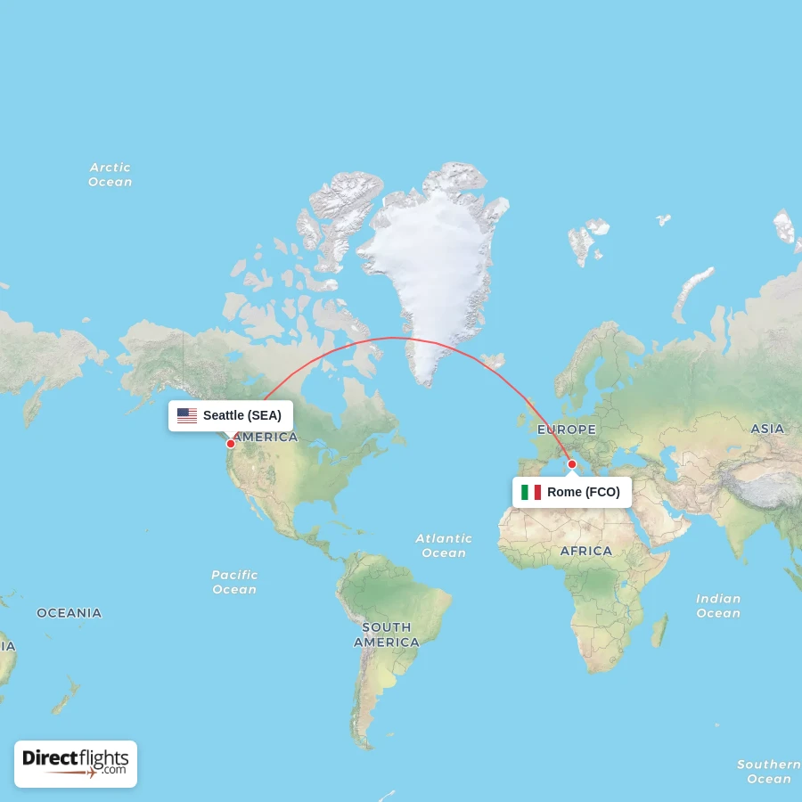 SEA - FCO route map
