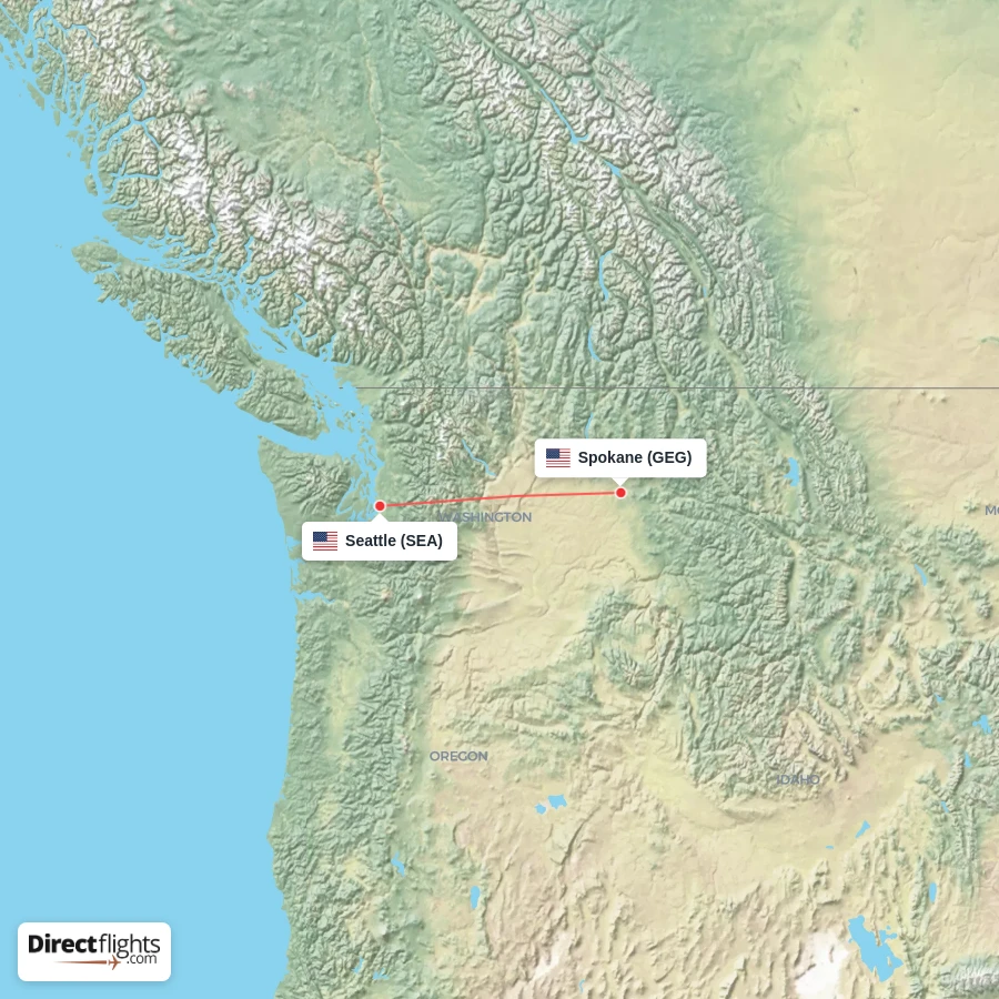 SEA - GEG route map