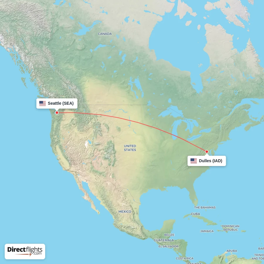 SEA - IAD route map